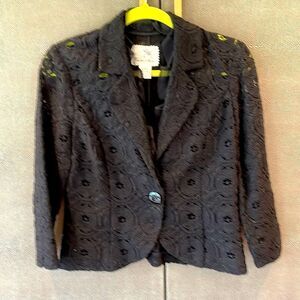 Tabitha Dressy Lace Blazer with ruffle trim